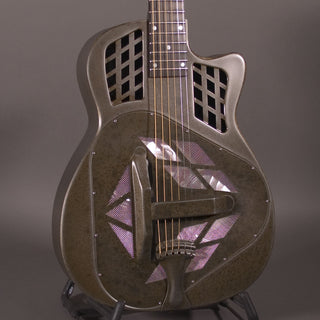 National T-14 Cutaway Tricone, Weathered Steel