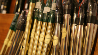 Holder full of Feadog tin whistles