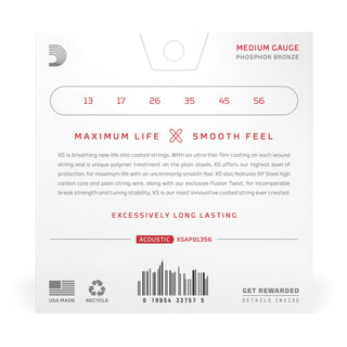 D'addario XSAPB1356 Phosphor Bronze Acoustic Medium Set